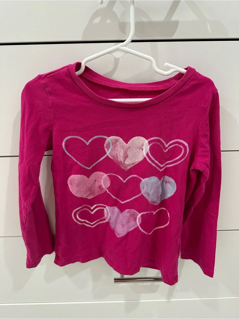 Carter’s Girls' Long-Sleeve Heart Graphic Top - Pink Size 5